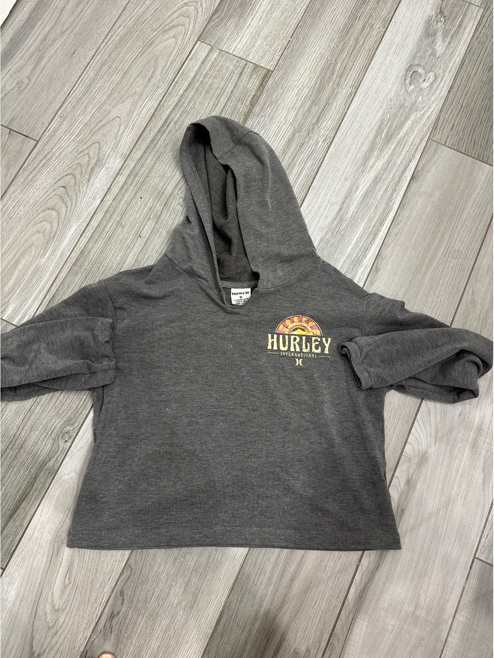 Hurley Kids Gray Pullover Hoodie Size M 10-12 Years